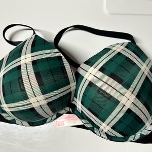 Victoria Secret, PINK, 36DD green, black and white plaid